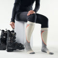 Women's Ski Extra Stretch Over The Calf Socks Charcoal - ver - 2
