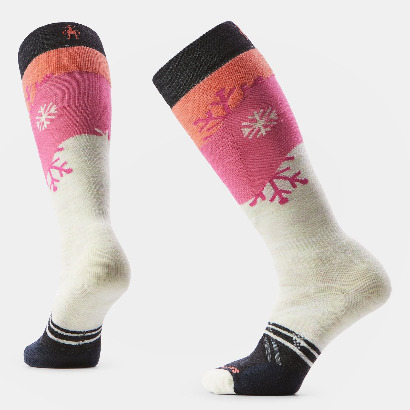 Women's Ski Snowpocalypse Pattern Over The Calf Socks Purple Eclipse - ver - 1