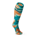 Women's Ski Tie Dye Print Over The Calf Socks Purple Iris - ver - 2