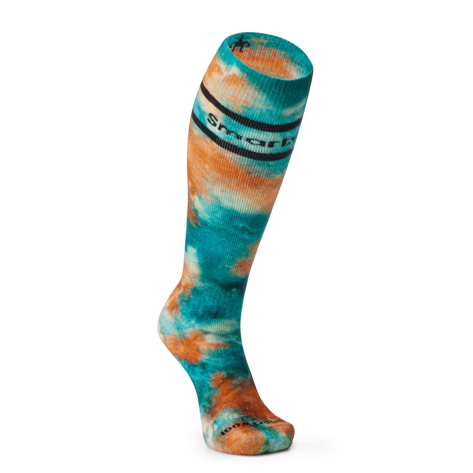 Women's Ski Tie Dye Print Over The Calf Socks Purple Iris - ver - 2