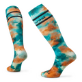 Women's Ski Tie Dye Print Over The Calf Socks Purple Iris - ver - 1