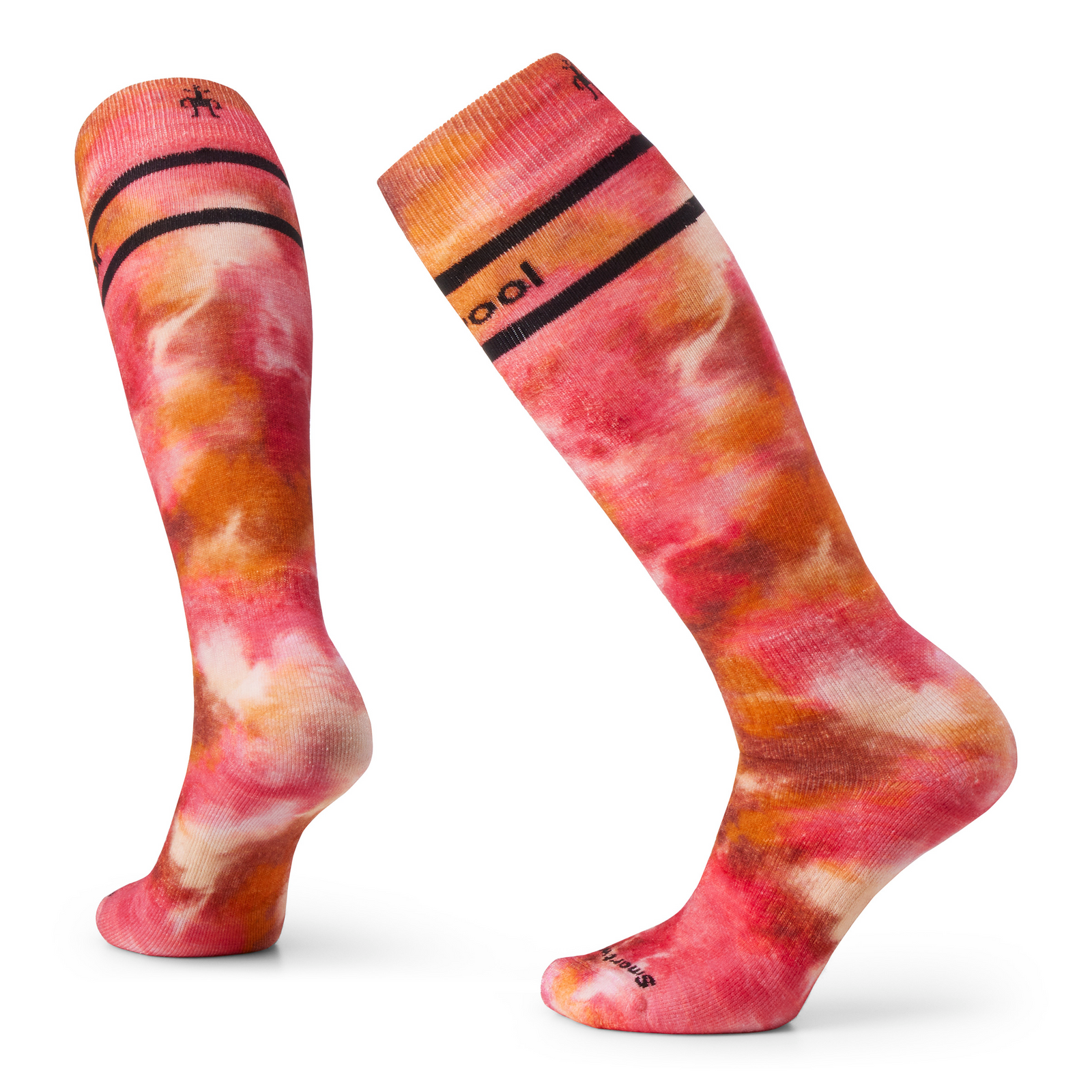 Women's Ski Tie Dye Print Over The Calf Socks Purple Iris - ver - 4