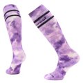 Women's Ski Tie Dye Print Over The Calf Socks Purple Iris - ver - 7