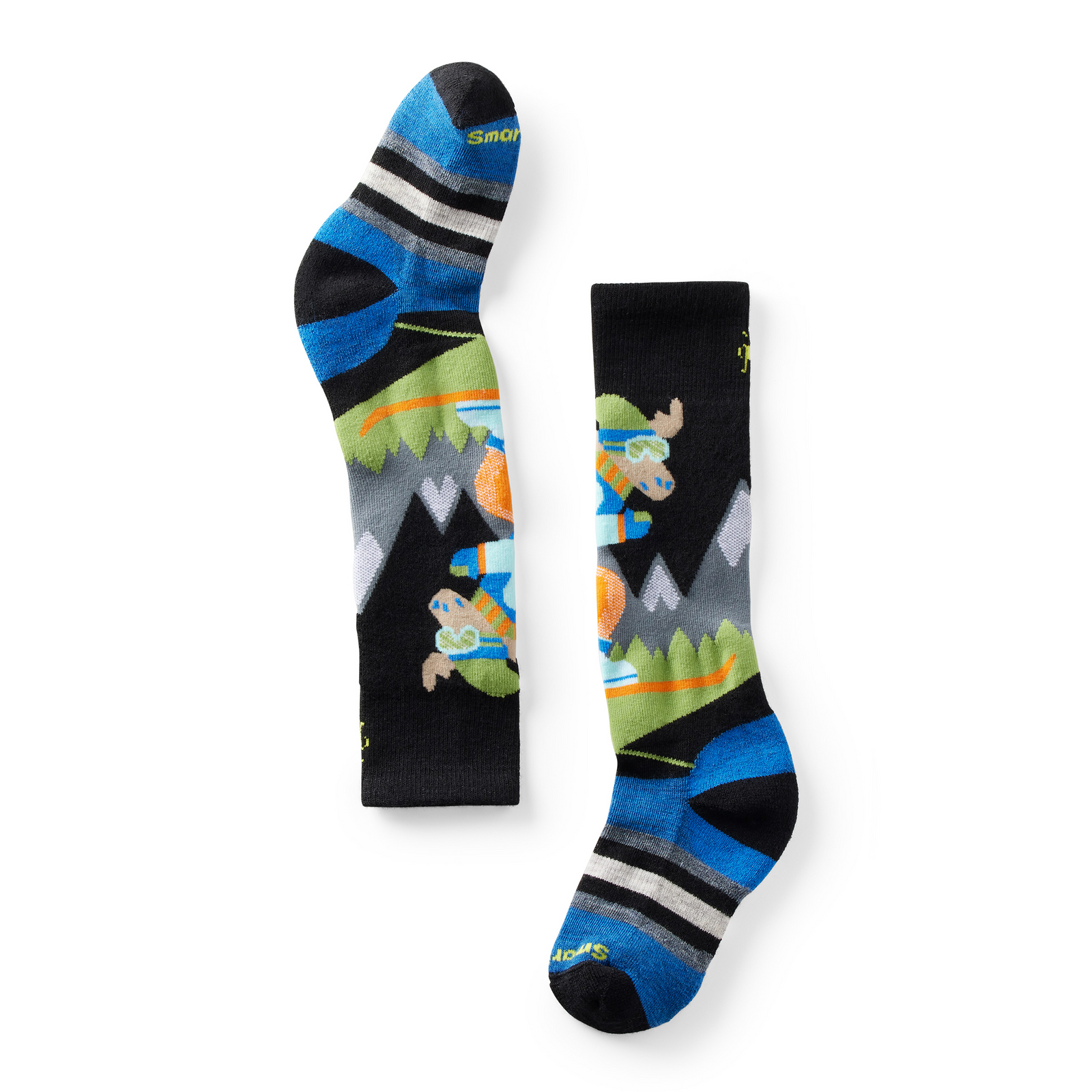 Kids' Wintersport Mountain Moose Over the Calf Socks Black - ver - 1