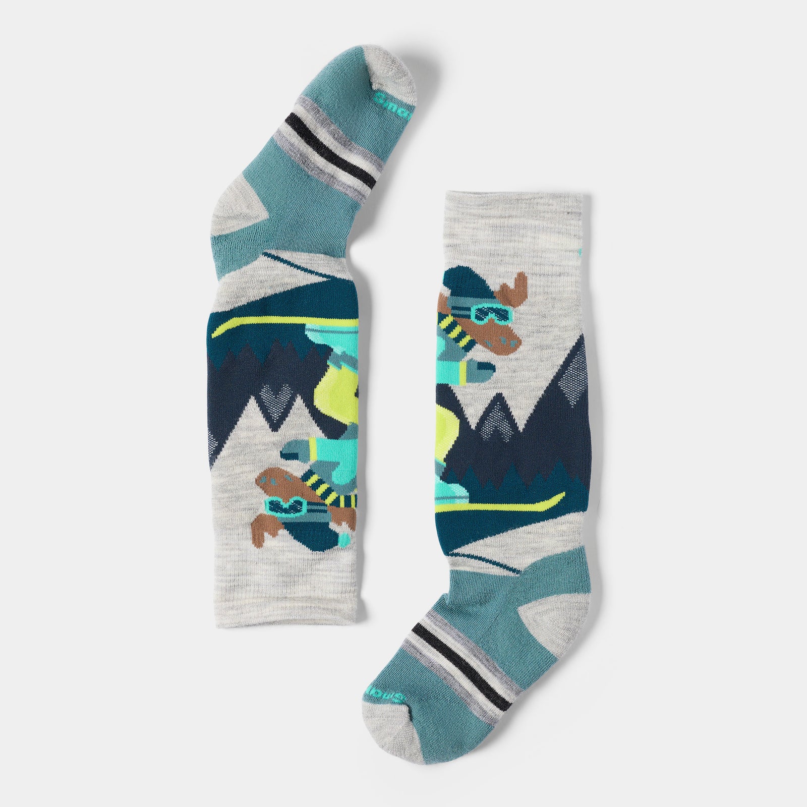 Kids' Wintersport Mountain Moose Over the Calf Socks Twilight Blue - ver - 1