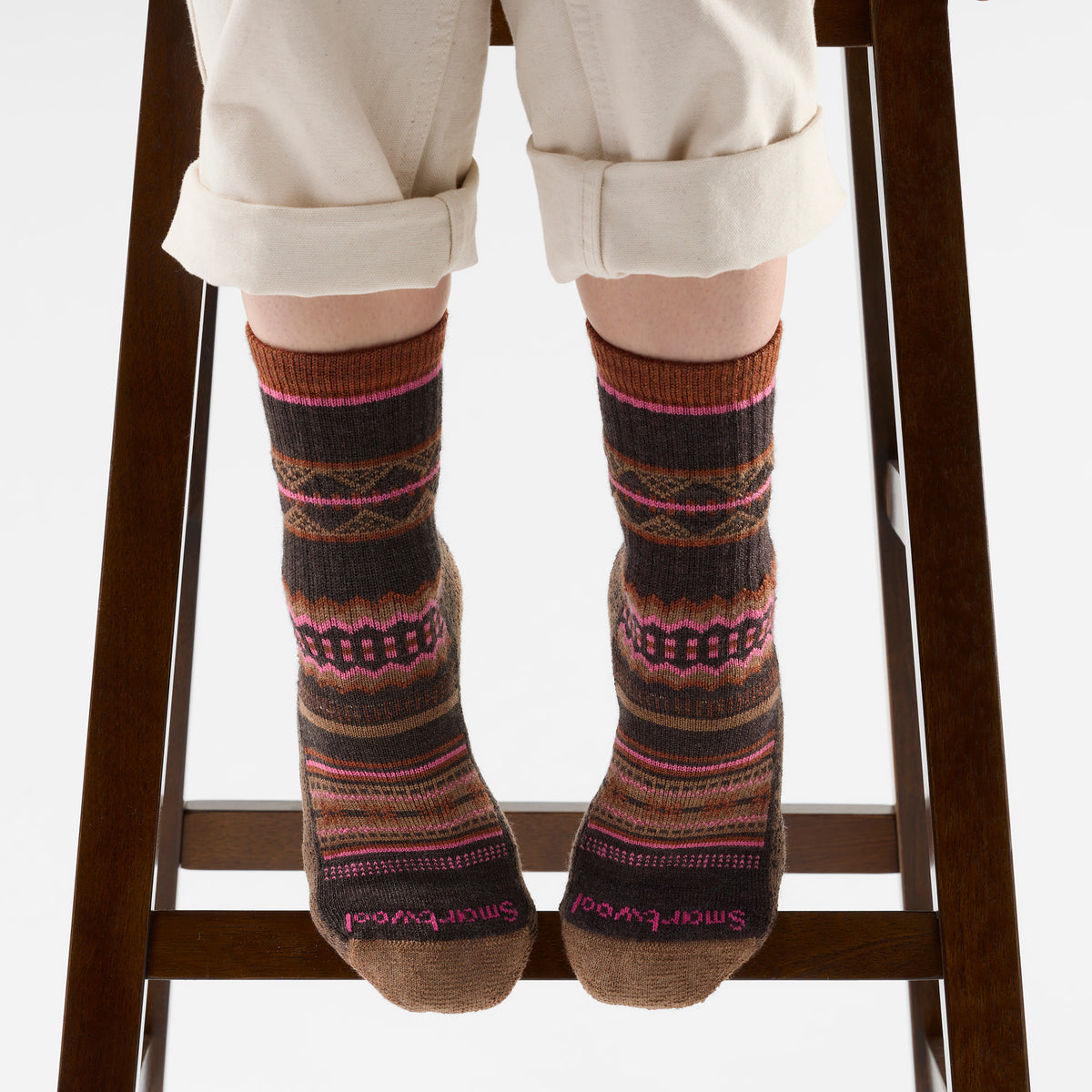 Women's Everyday Cozy Snowed In Sweater Crew Socks Chestnut - 2