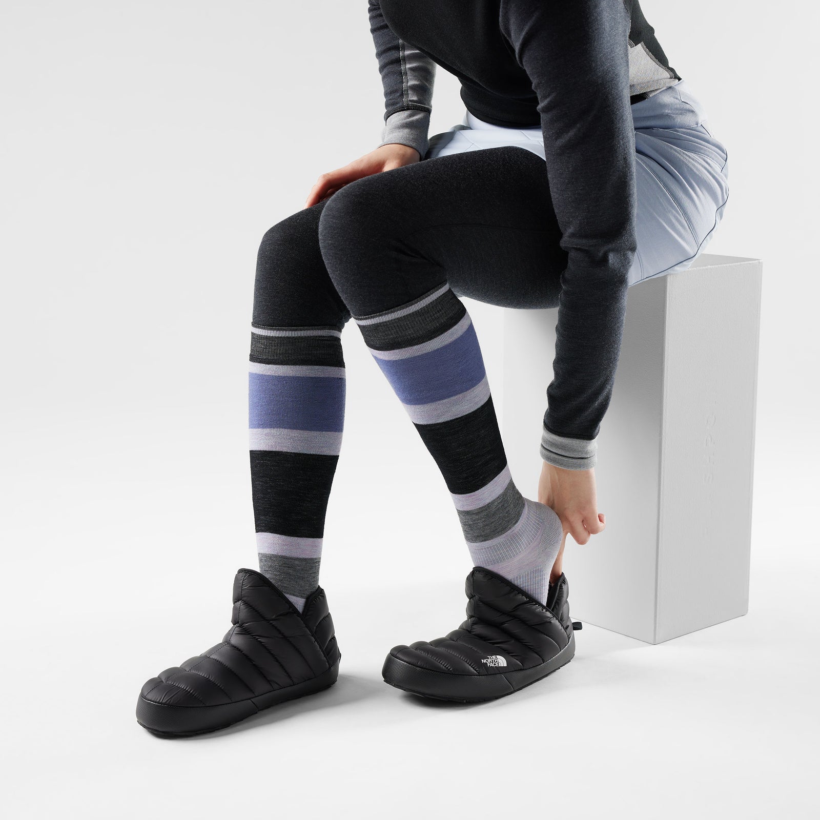 Women's Snowboard Extra Stretch Over The Calf Socks Purple Eclipse - ver - 2