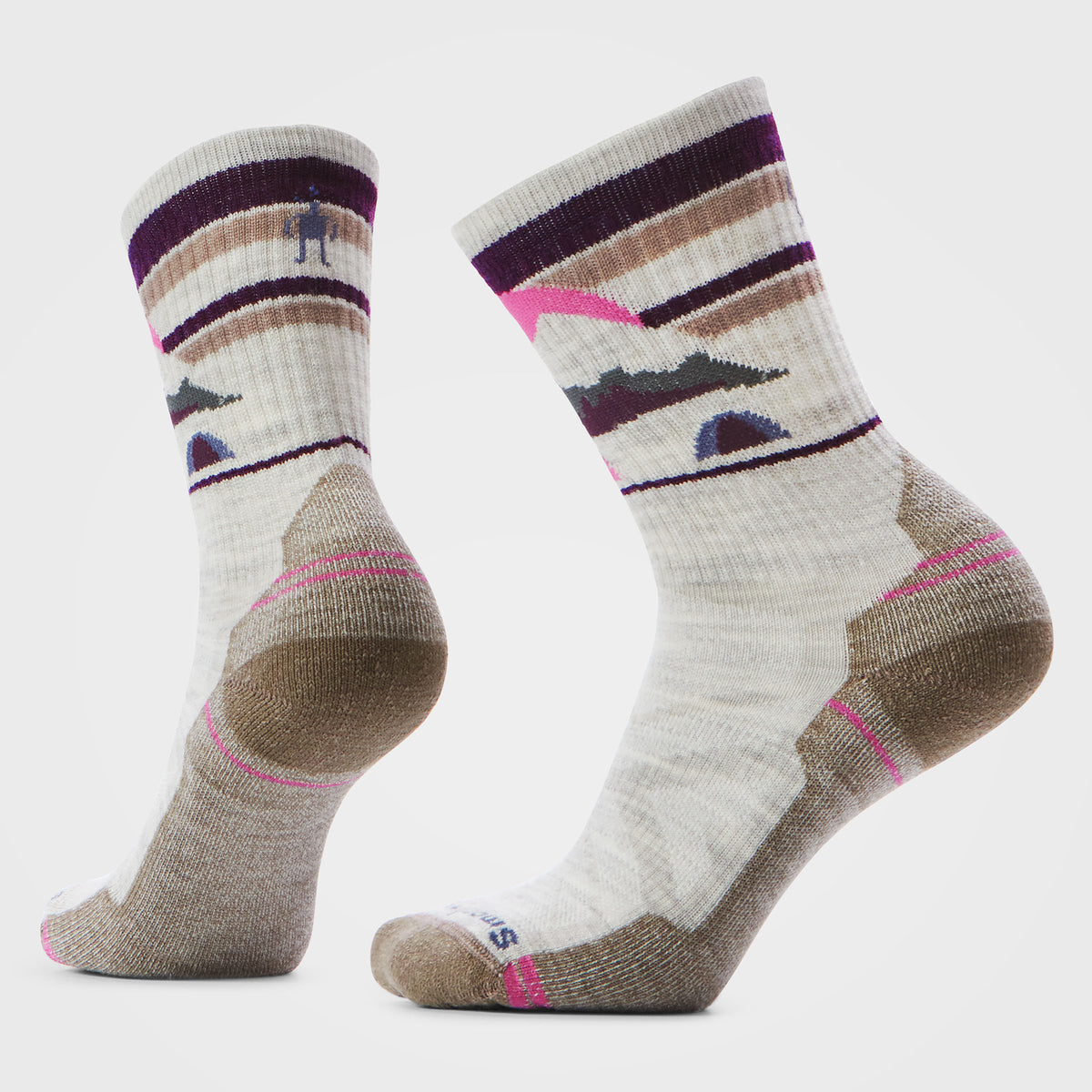 Women's Hike Mountain Moon Crew Socks Serene Blue - ver - 1