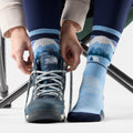 Women's Hike Mountain Moon Crew Socks Serene Blue - ver - 2