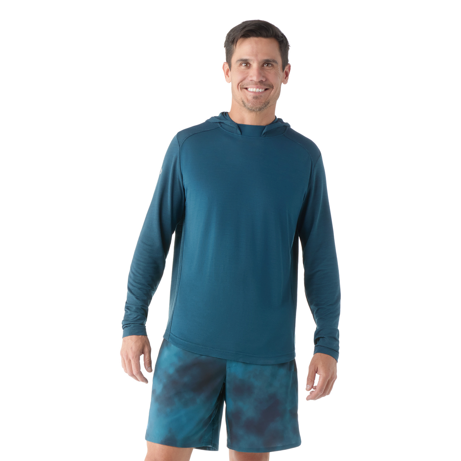 Men's Active Mesh Hoodie Dusty Teal - ver - 1