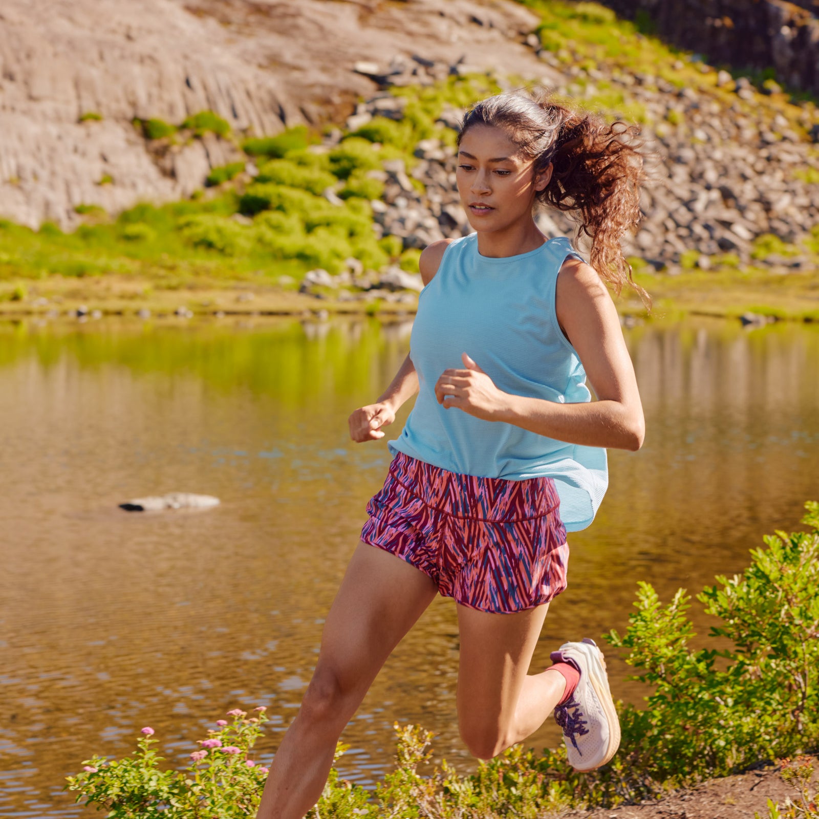 Women's Active Mesh High Neck Tank Coral Reef - ver - 4