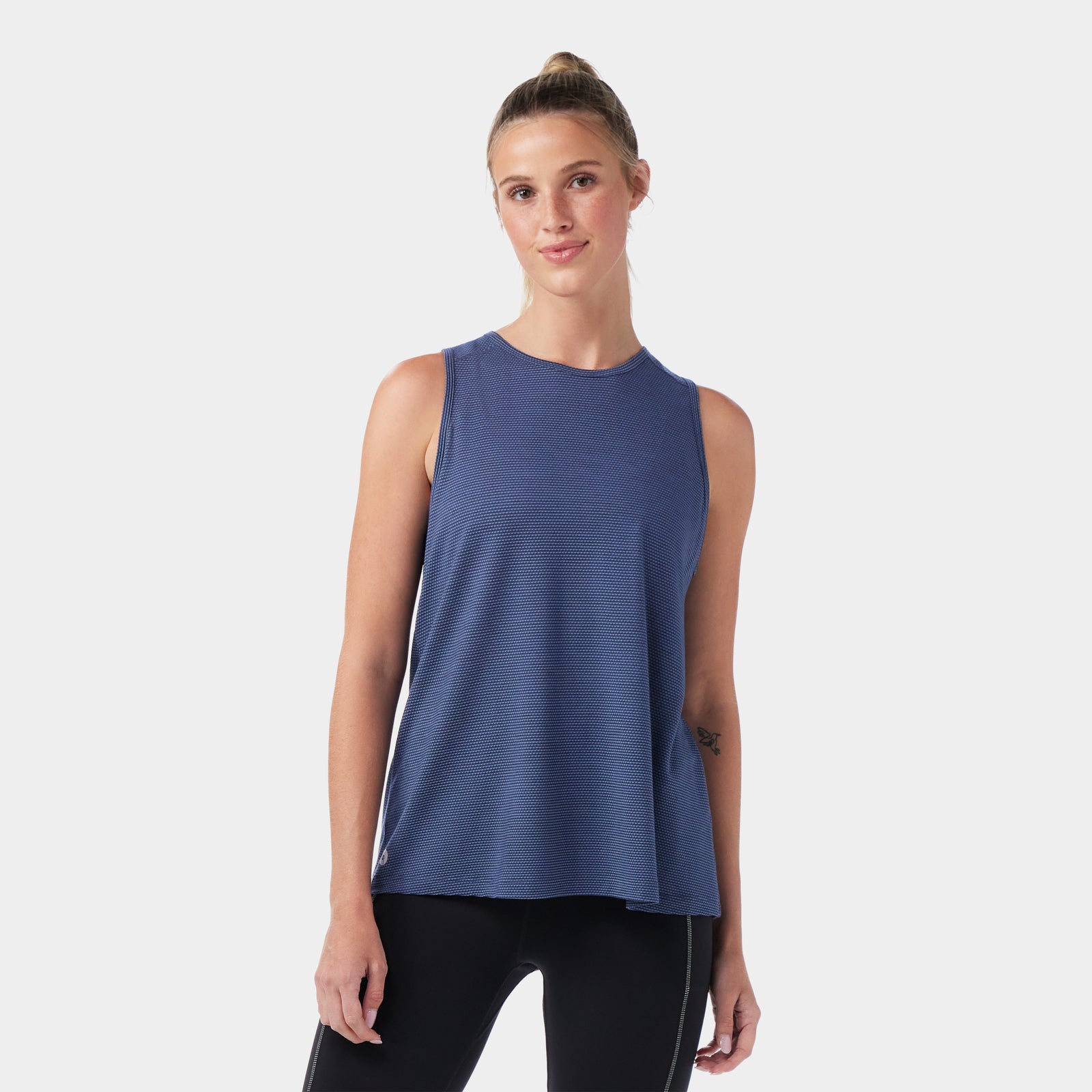 Women's Active Mesh High Neck Tank Black - ver - 1