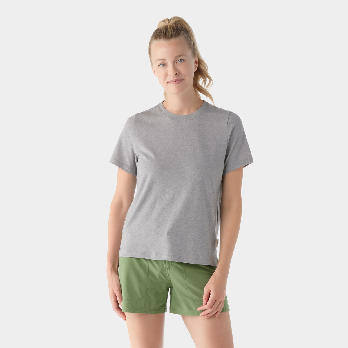 Women's Perfect Crew Short Sleeve Tee Light Gray Heather - 1