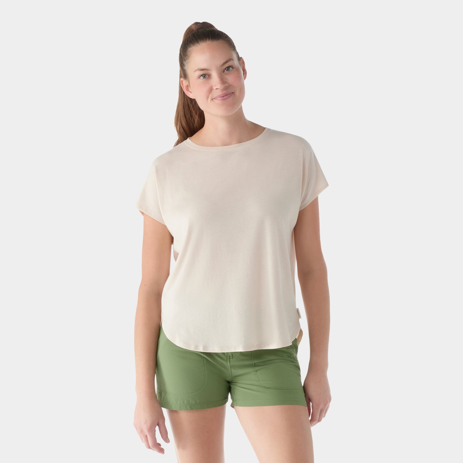 Women's Short Sleeve Swing Top Black - ver - 1