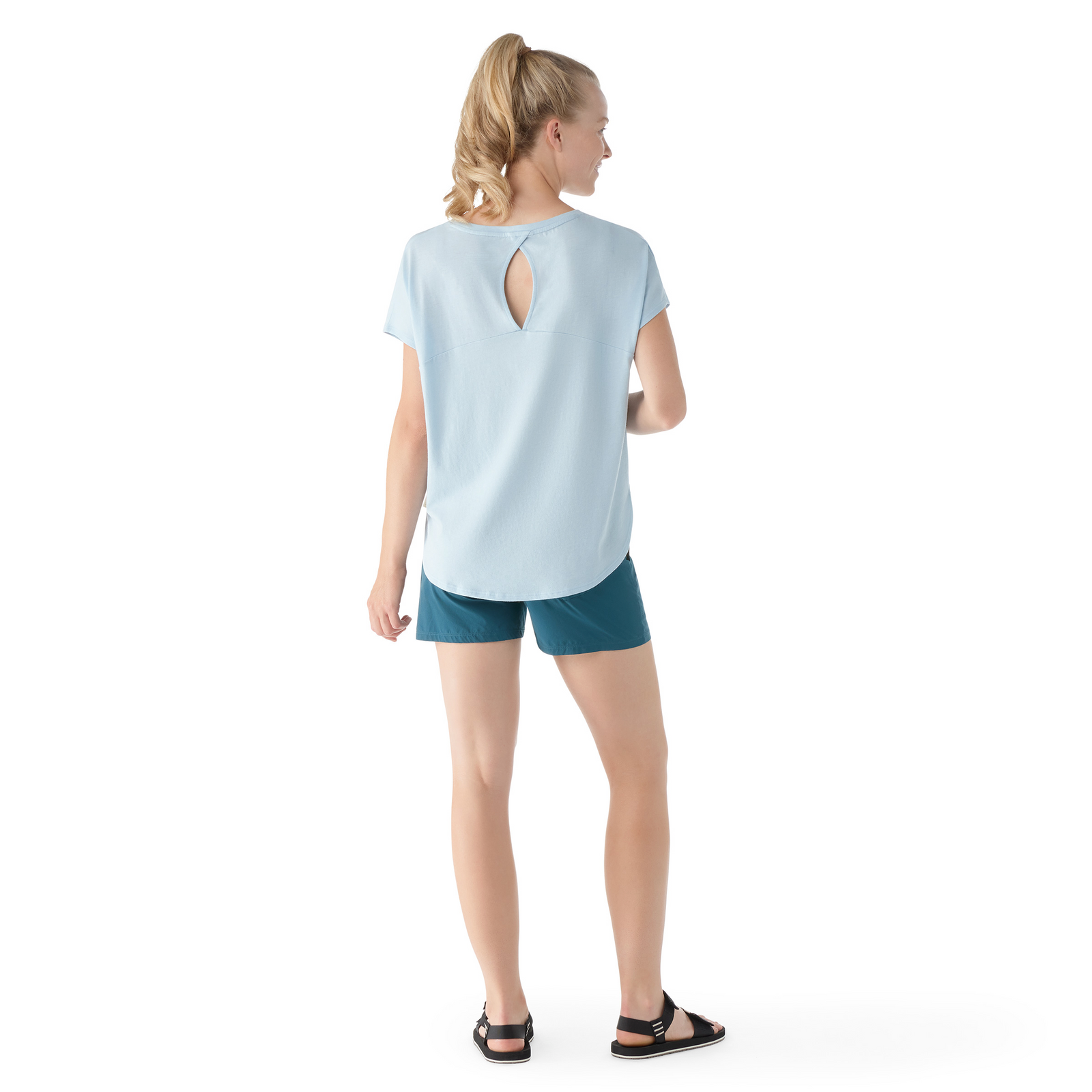 Women's Short Sleeve Swing Top Black - ver - 2