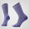 Women's Everyday Cozy Waffle Press Crew Socks Chalk Violet - ver - 1