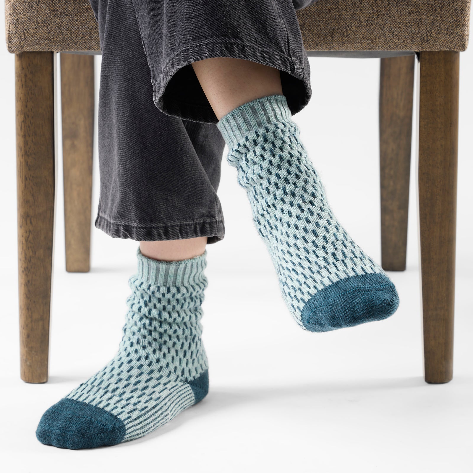Women's Everyday Cozy Digi-Tick Crew Socks Frosty Green - ver - 2