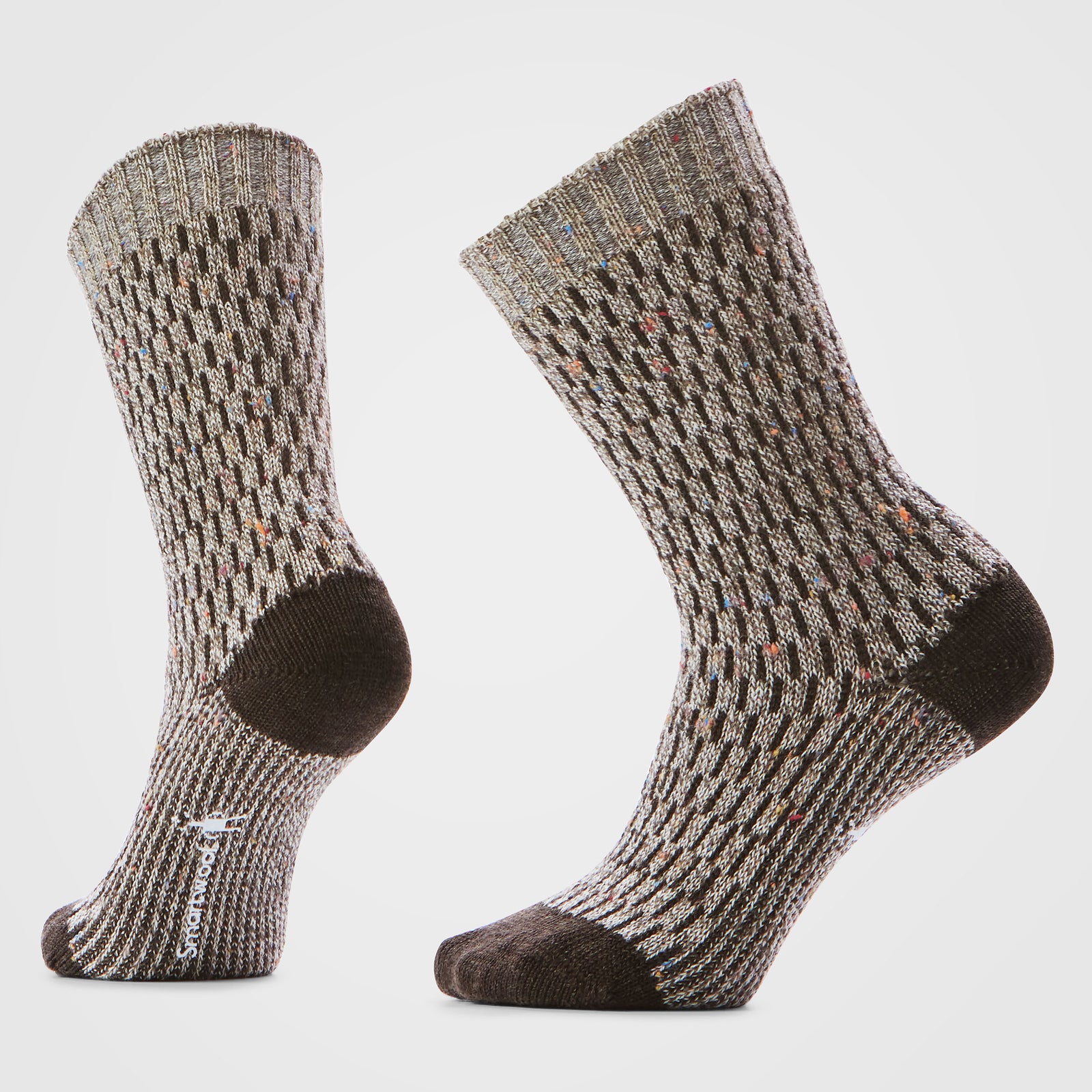 Women's Everyday Cozy Digi-Tick Crew Socks Taupe-Natural Marl - ver - 1