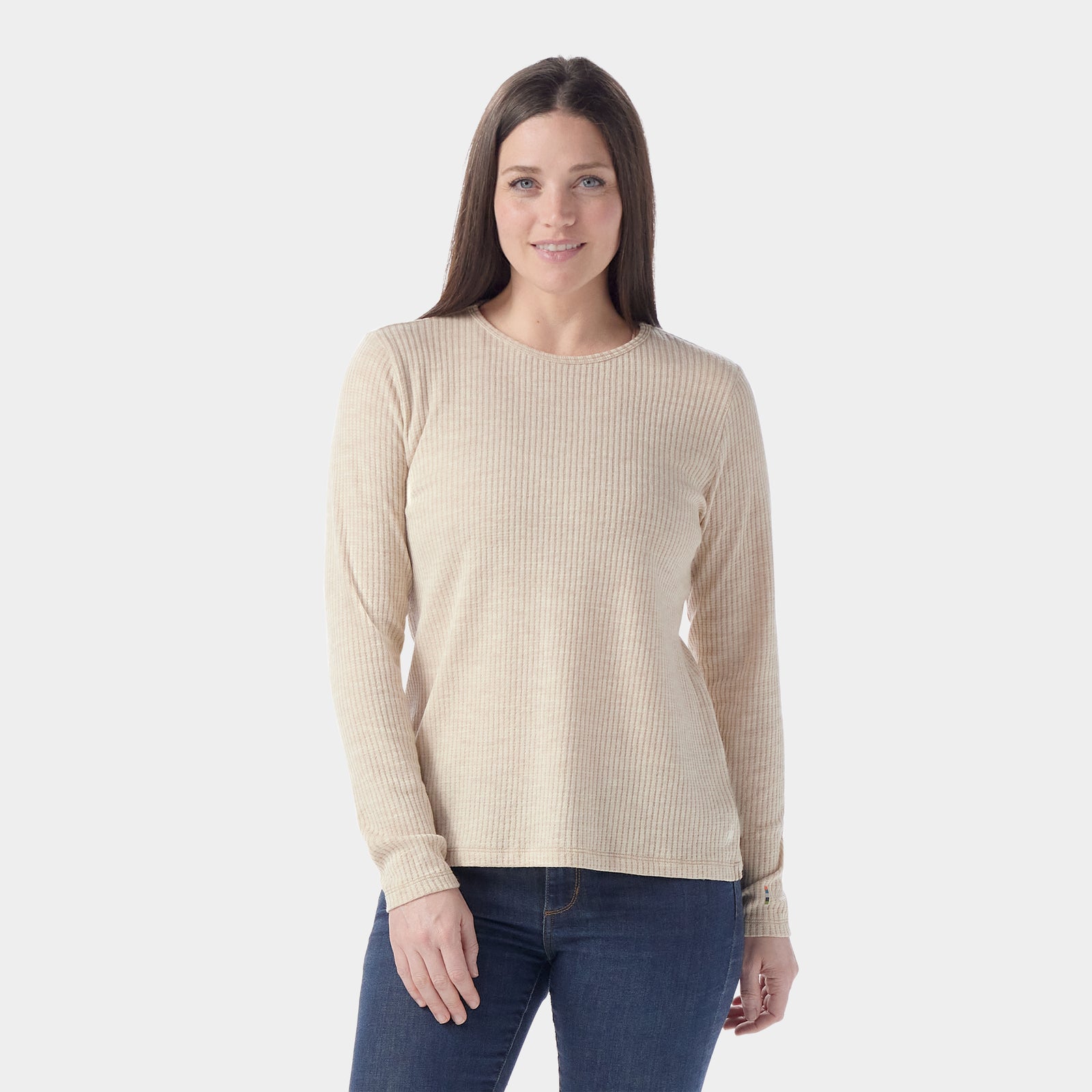Haut côtelé à encolure ronde Thermal Merino pour femmes  - voir - 1