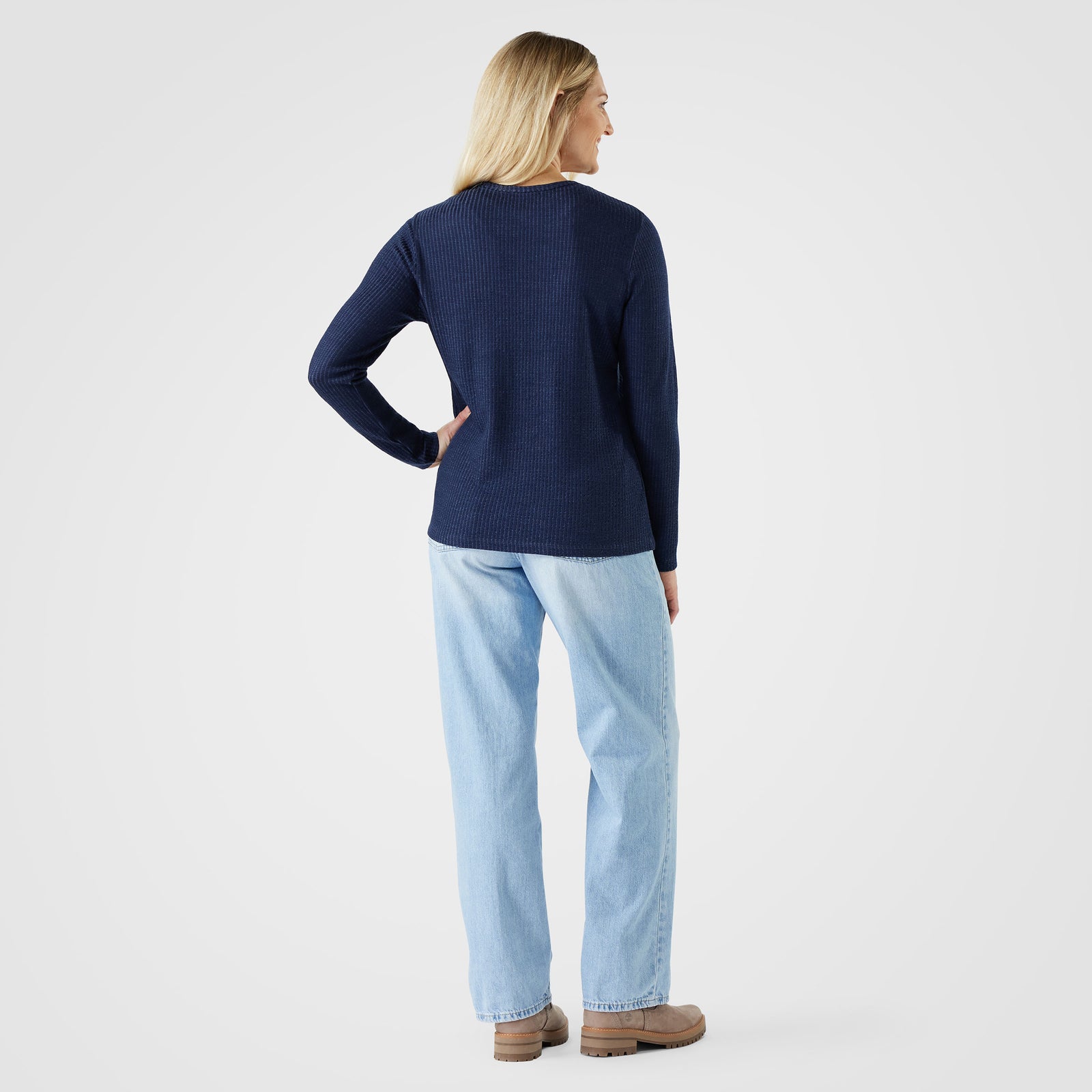 Women's Thermal Merino Rib Crew Toasted Coconut Heather - ver - 2