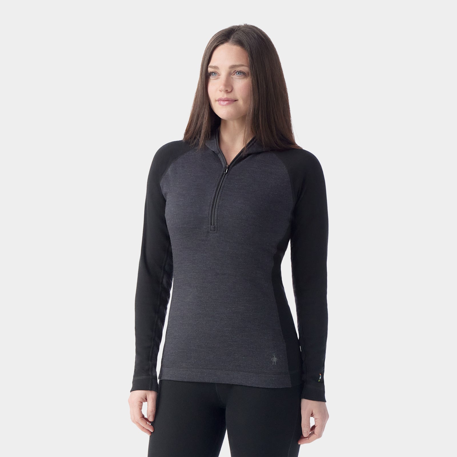 Haut de base à capuchon et demi-glissière Classic Thermal Merino pour femmes  - voir - 1