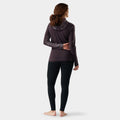 Women's Classic Thermal Merino Base Layer 1/2 Zip Hoodie Currant Heather - ver - 2