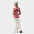 Women's Classic Thermal Merino Base Layer 1/2 Zip Hoodie Rosewood Heather - ver - 2