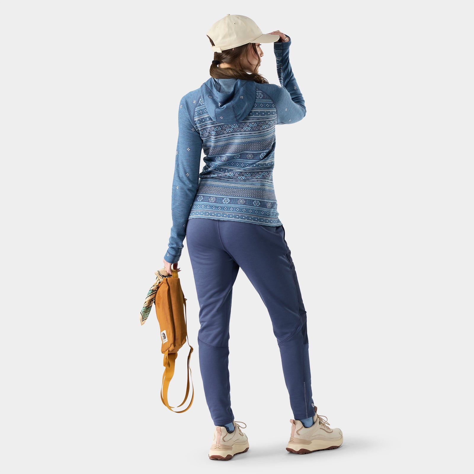 Women's Classic Thermal Merino Base Layer 1/2 Zip Hoodie Rosewood Heather - ver - 2