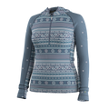 Women's Classic Thermal Merino Base Layer 1/2 Zip Hoodie Rosewood Heather - ver - 4
