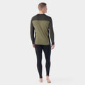 Men's Classic Thermal Merino Base Layer Colorblock Crew Winter Moss-North Woods - ver - 2
