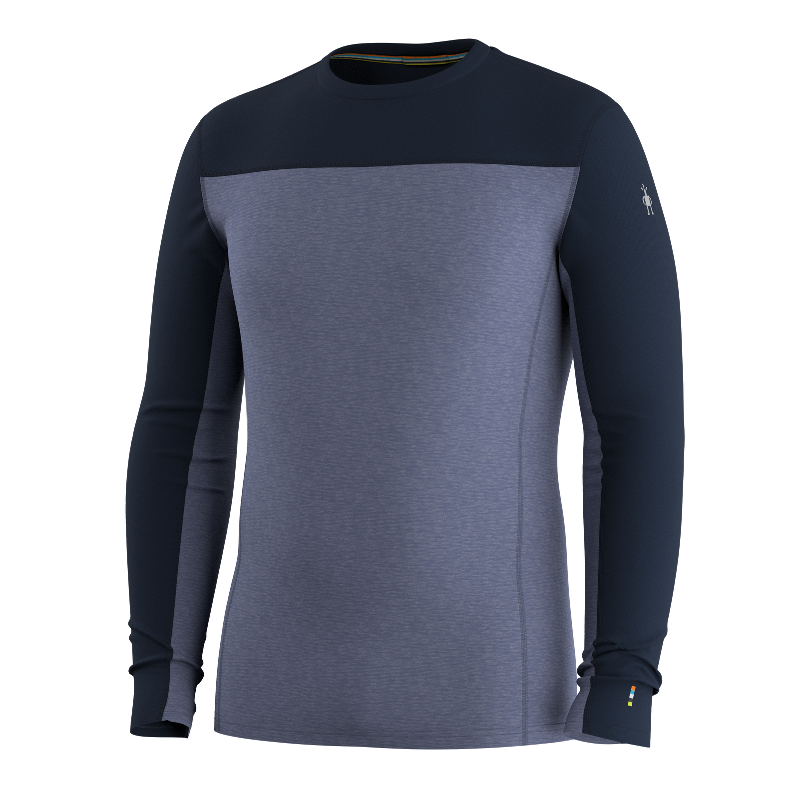 Men's Classic Thermal Merino Base Layer Colorblock Crew Deep Navy-Nightfall Blue - ver - 3
