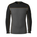 Men's Classic Thermal Merino Base Layer Colorblock Crew Charcoal-Honey Gold - ver - 3