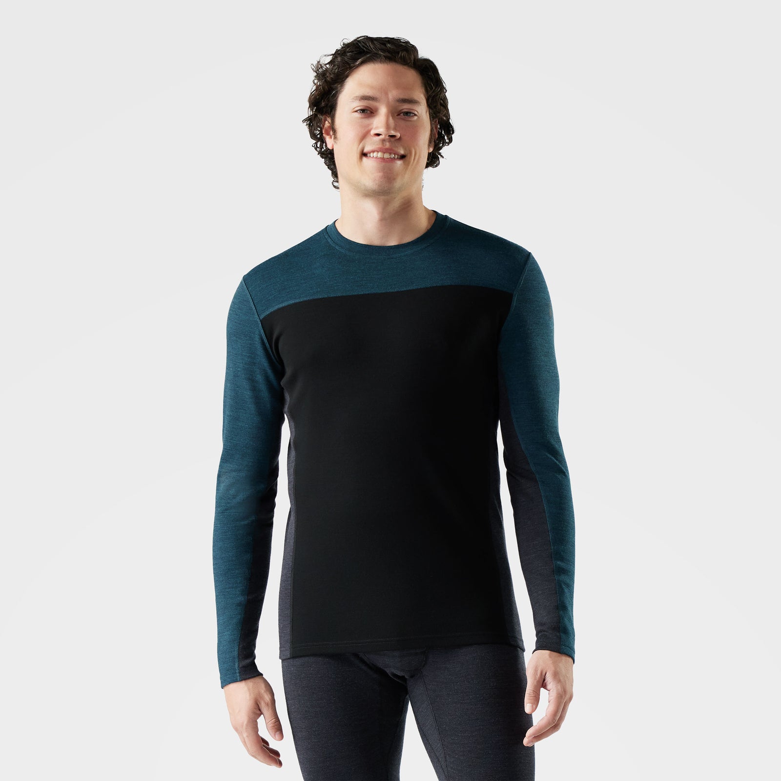 Haut de base à encolure ronde et contraste de couleurs Classic Thermal Merino en boîte pour hommes  - voir - 1