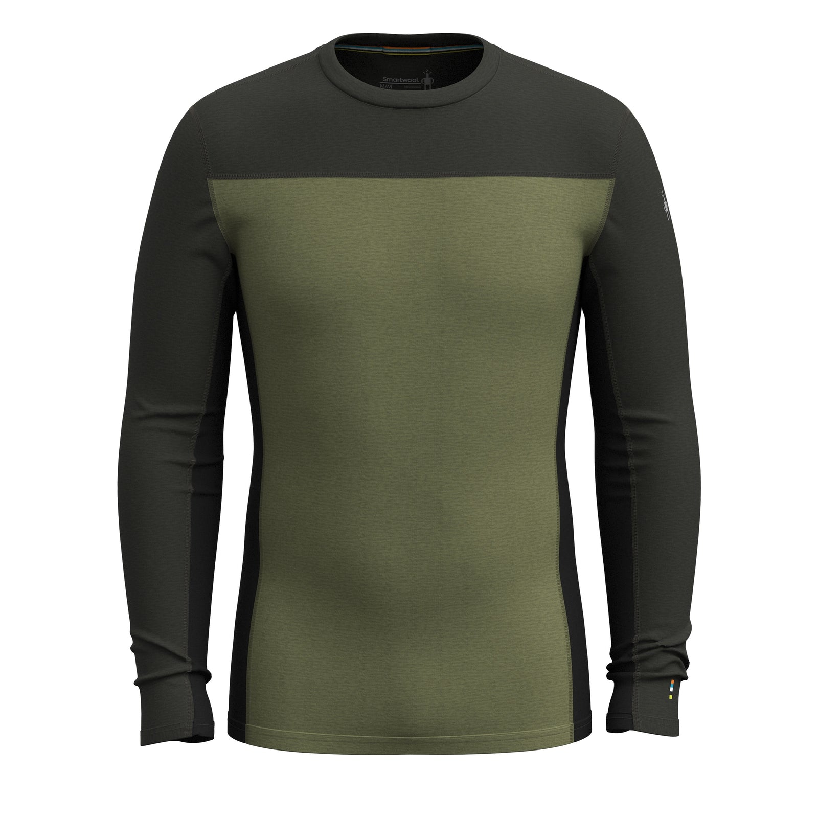 Men's Classic Thermal Merino Base Layer Colorblock Crew Charcoal-Honey Gold - ver - 3