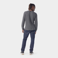 Men's Waffle Long Sleeve Henley Charcoal - ver - 2