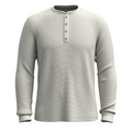 Men's Waffle Long Sleeve Henley Toffee Cream Heather - ver - 3