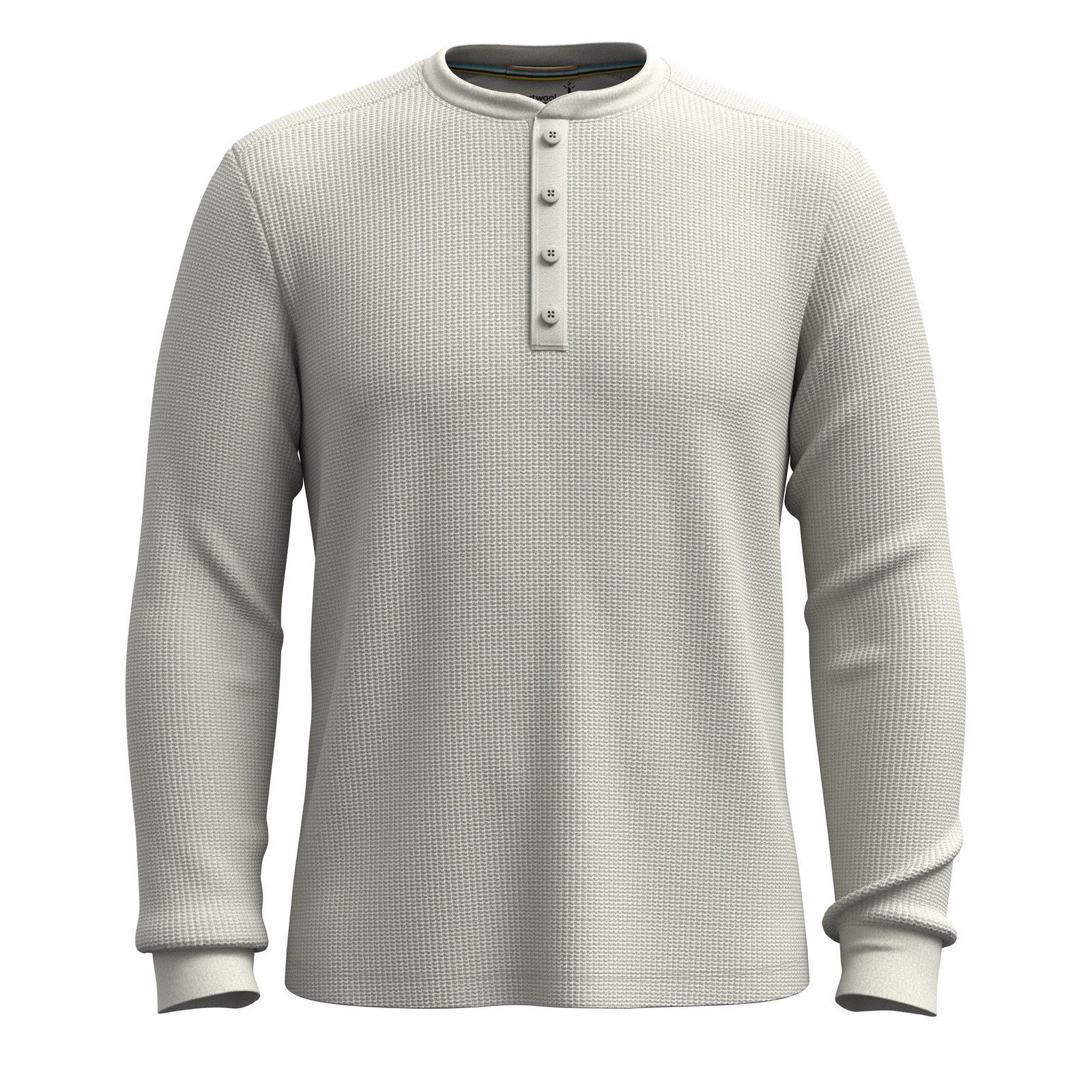 Men's Waffle Long Sleeve Henley Toffee Cream Heather - ver - 3