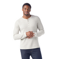 Men's Waffle Long Sleeve Henley Toffee Cream Heather - ver - 1