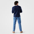 Men's Waffle Long Sleeve Henley Toffee Cream Heather - ver - 14