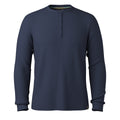 Men's Waffle Long Sleeve Henley Toffee Cream Heather - ver - 15