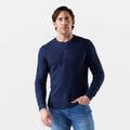 Men's Waffle Long Sleeve Henley Toffee Cream Heather - ver - 13