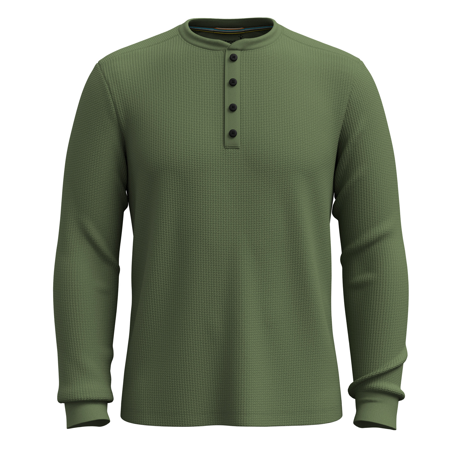 Men's Waffle Long Sleeve Henley Toffee Cream Heather - ver - 7