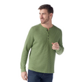 Men's Waffle Long Sleeve Henley Toffee Cream Heather - ver - 5