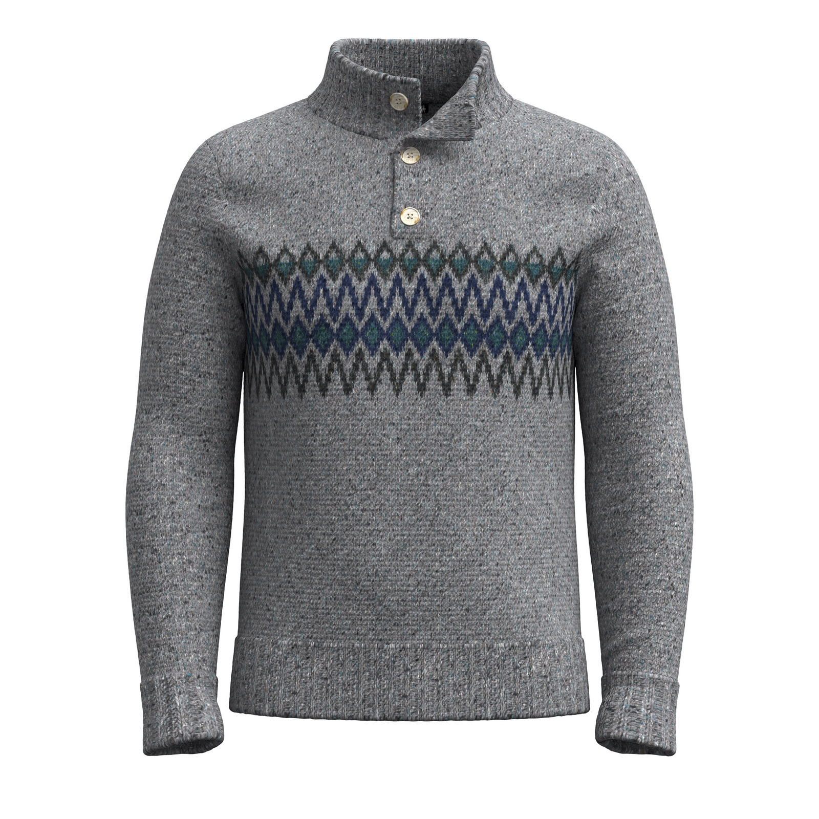 Men's Heavy Henley Sweater Oat Heather - ver - 7