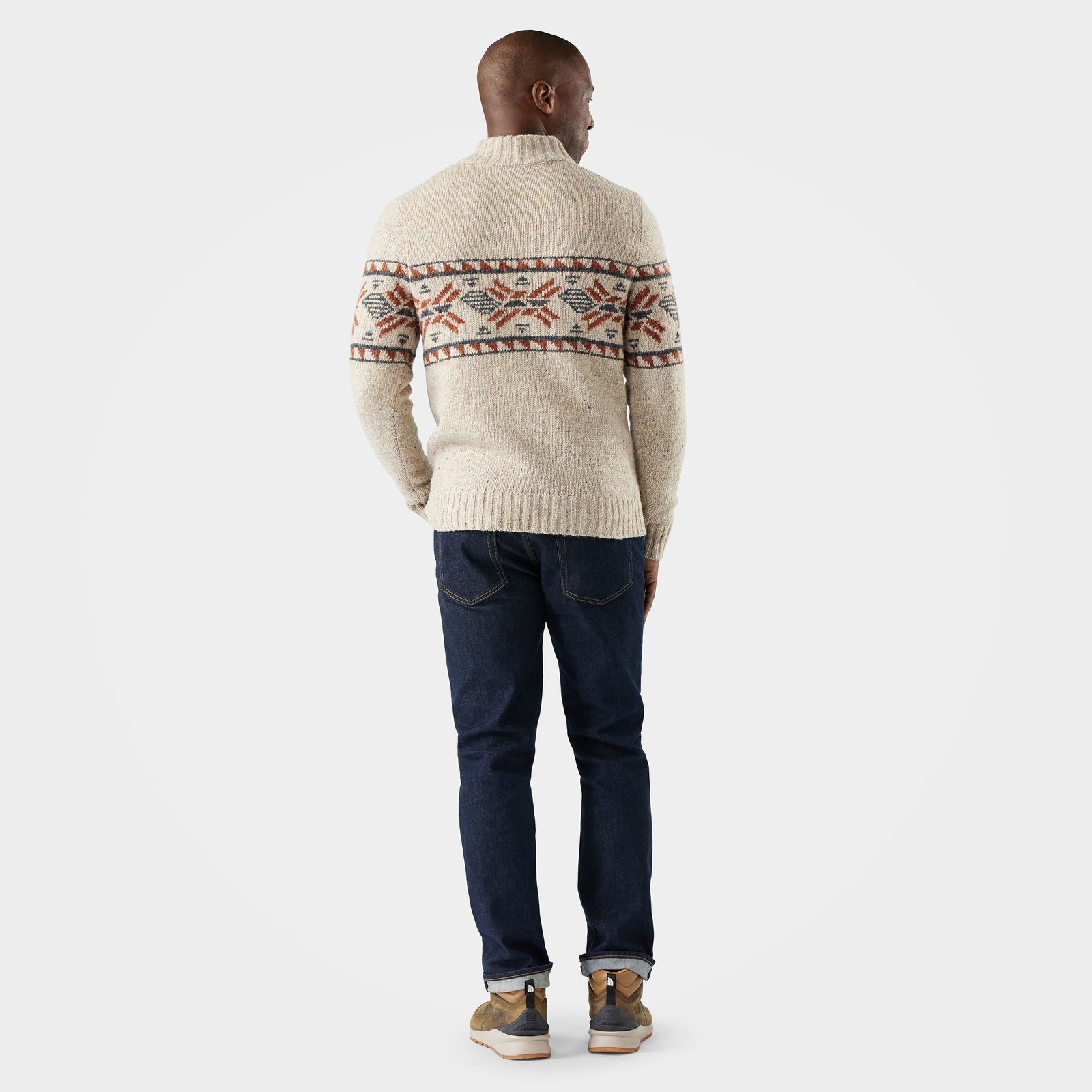 Men's Heavy Henley Sweater Oat Heather - ver - 2