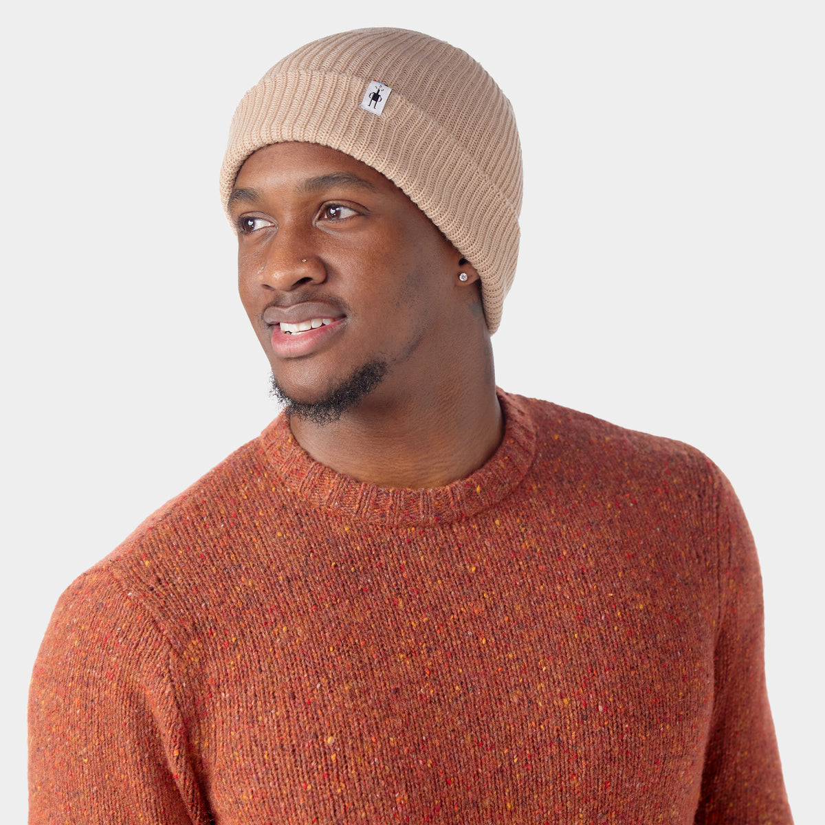Cozy Cream Knit Beanie with up cycle patch ponytail beanie Demi Recycled Knit Ponyflo® Ponytail Beanie – Ponyflo  main image 2