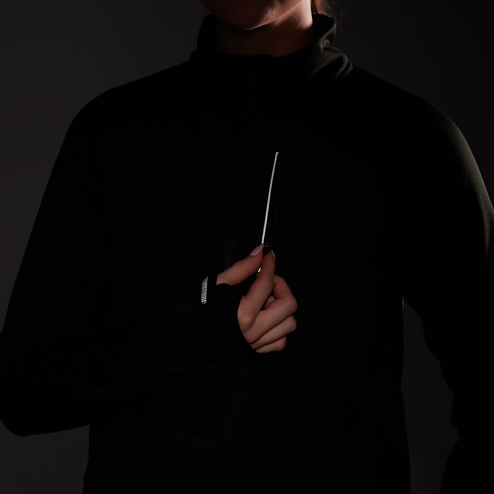 Women's Active Fleece Wind 1/2 Zip Black - ver - 3