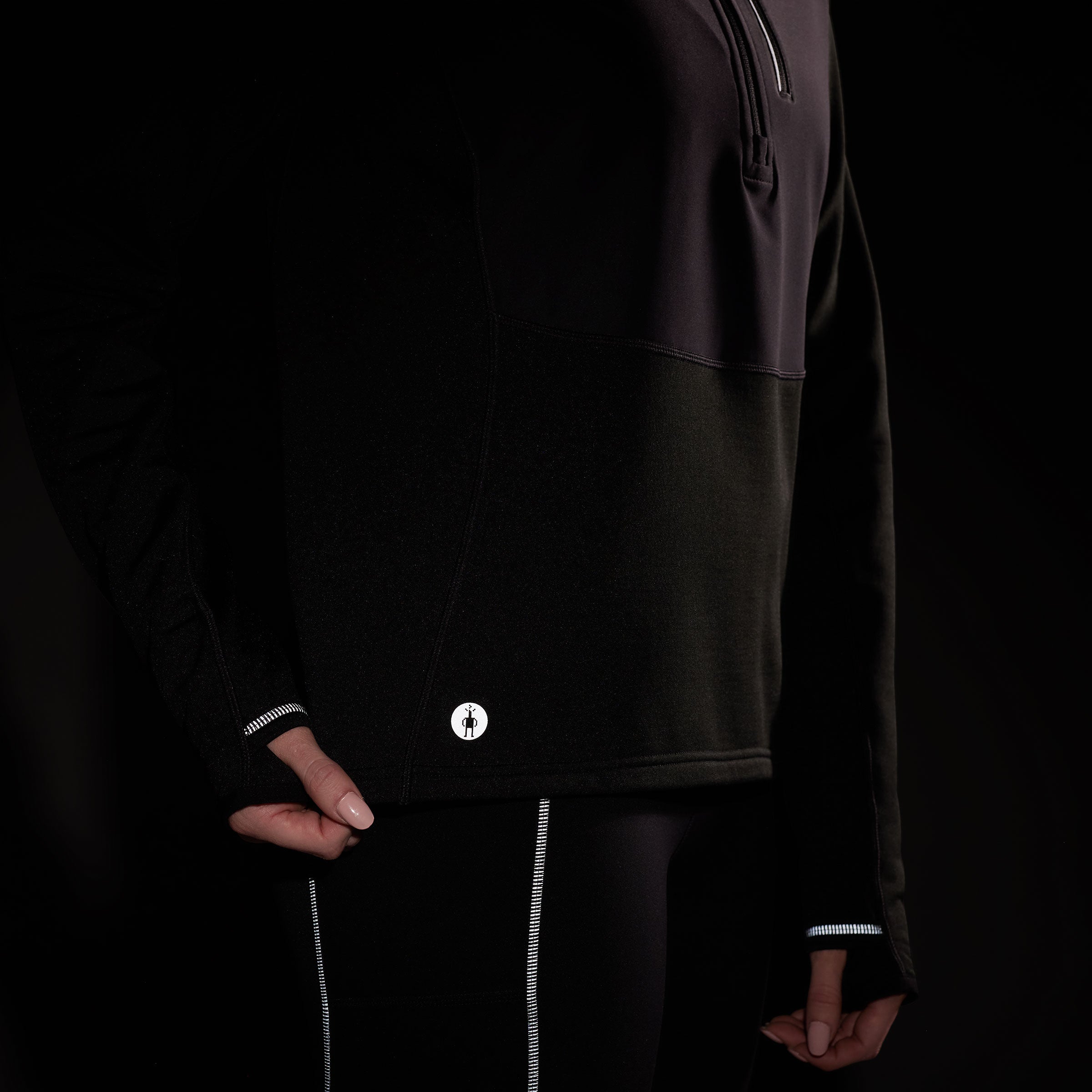 Women's Active Fleece Wind 1/2 Zip - Black