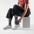 Women's Everyday Floral Crew Socks Medium Gray - ver - 2