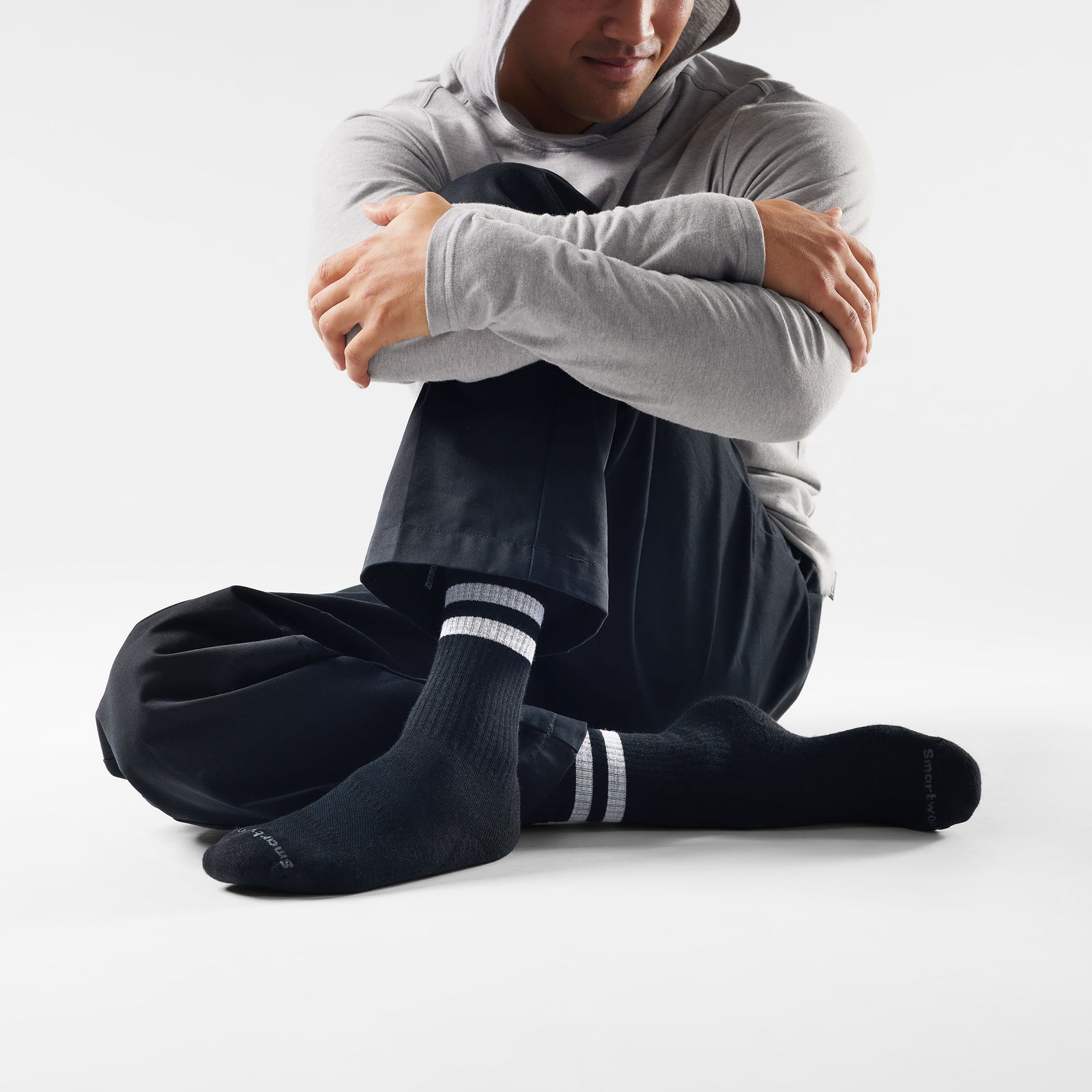 Everyday Athletic Striped Crew Socks White - ver - 2